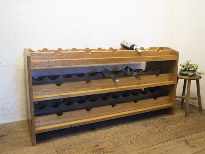 1195 大型　ワインラック　ボトルラック　収納棚　店舗什器　レトロ　ビンテージ