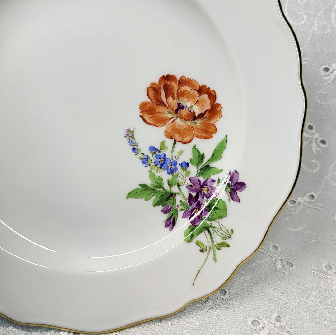 未使用近❤マイセン ベーシックフラワー 3つの花 プレート 皿 ケーキ サラダ