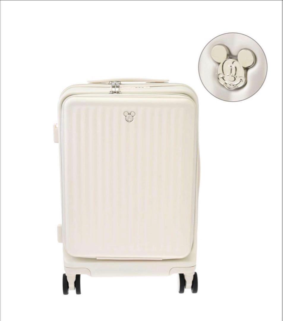 ディズニー ミッキー スーツケース 33L 機内持ち込み可 アイボリー　美品