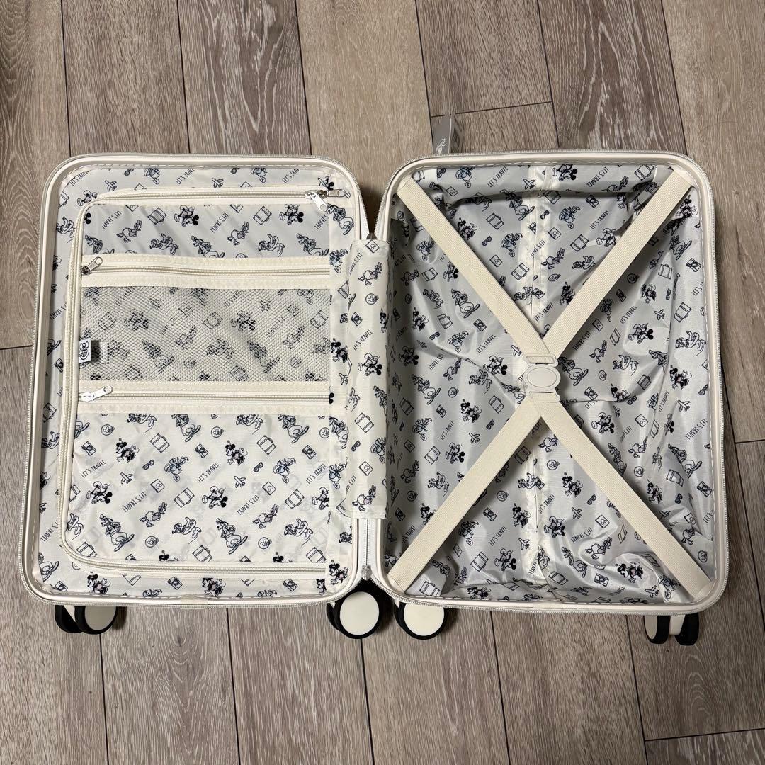ディズニー ミッキー スーツケース 33L 機内持ち込み可 アイボリー　美品