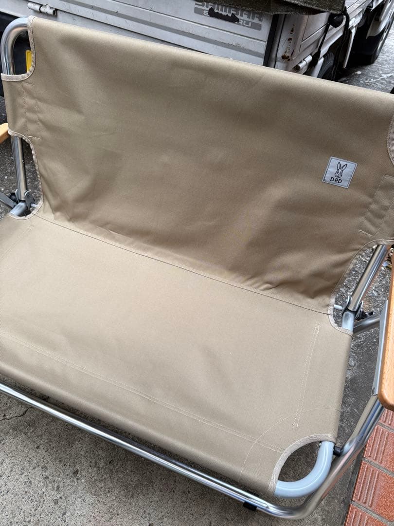 DOD グッドラックソファ ベージュ 2人掛け 折りたたみチェア キャンプ