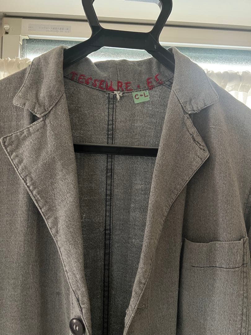 アトリエコート　1950代ヴィンテージ　ブラックシャンブレー　ショップコート