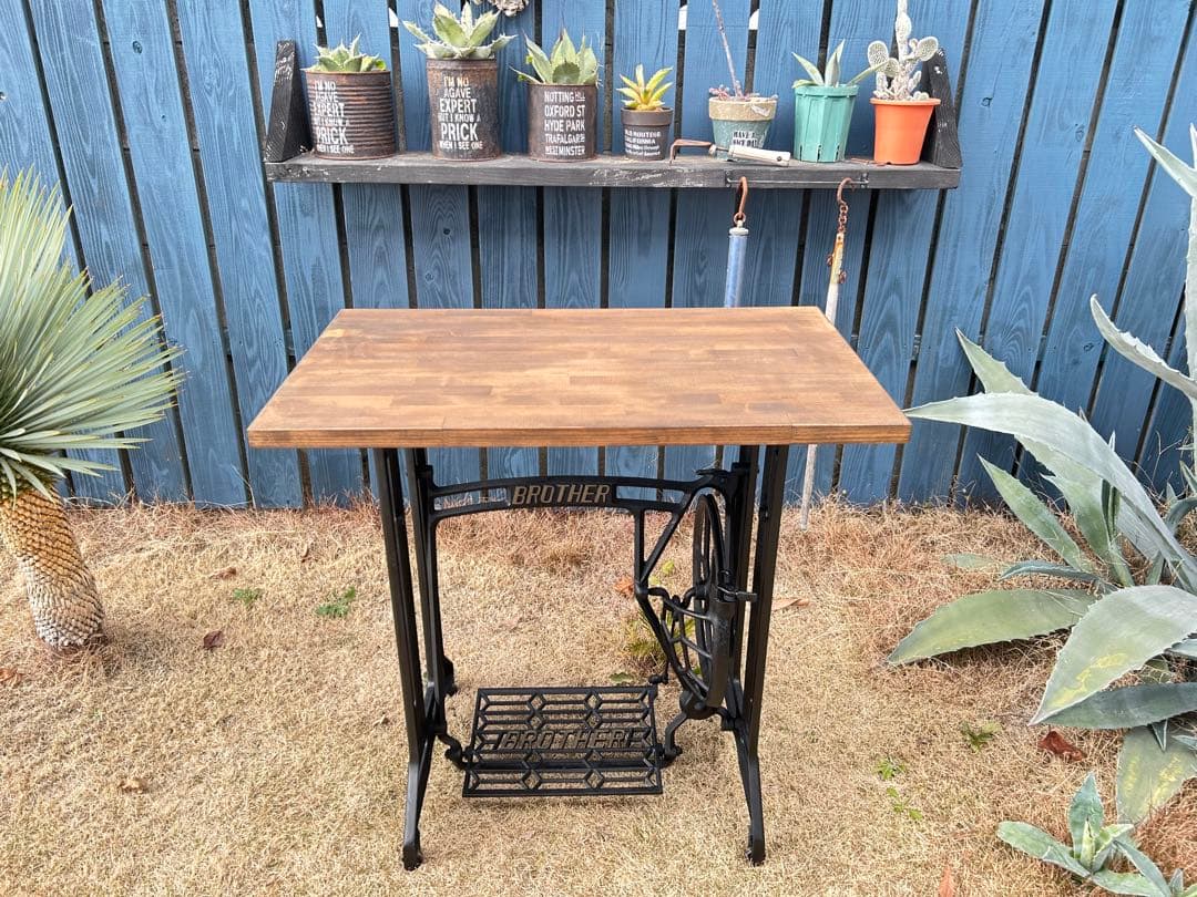 アンティーク ミシン台 足踏みミシン 作業台 ガーデニングテーブル リメイク鉢