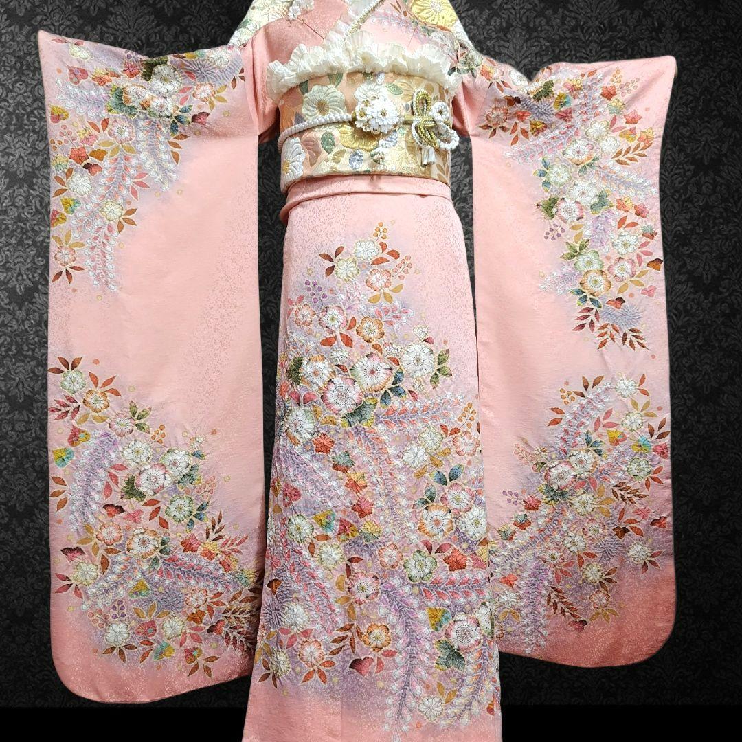 振袖フルセット(8点)・辻ヶ花・辻が花・翠山工房・落款有り・胴裏正絹・高級手縫い