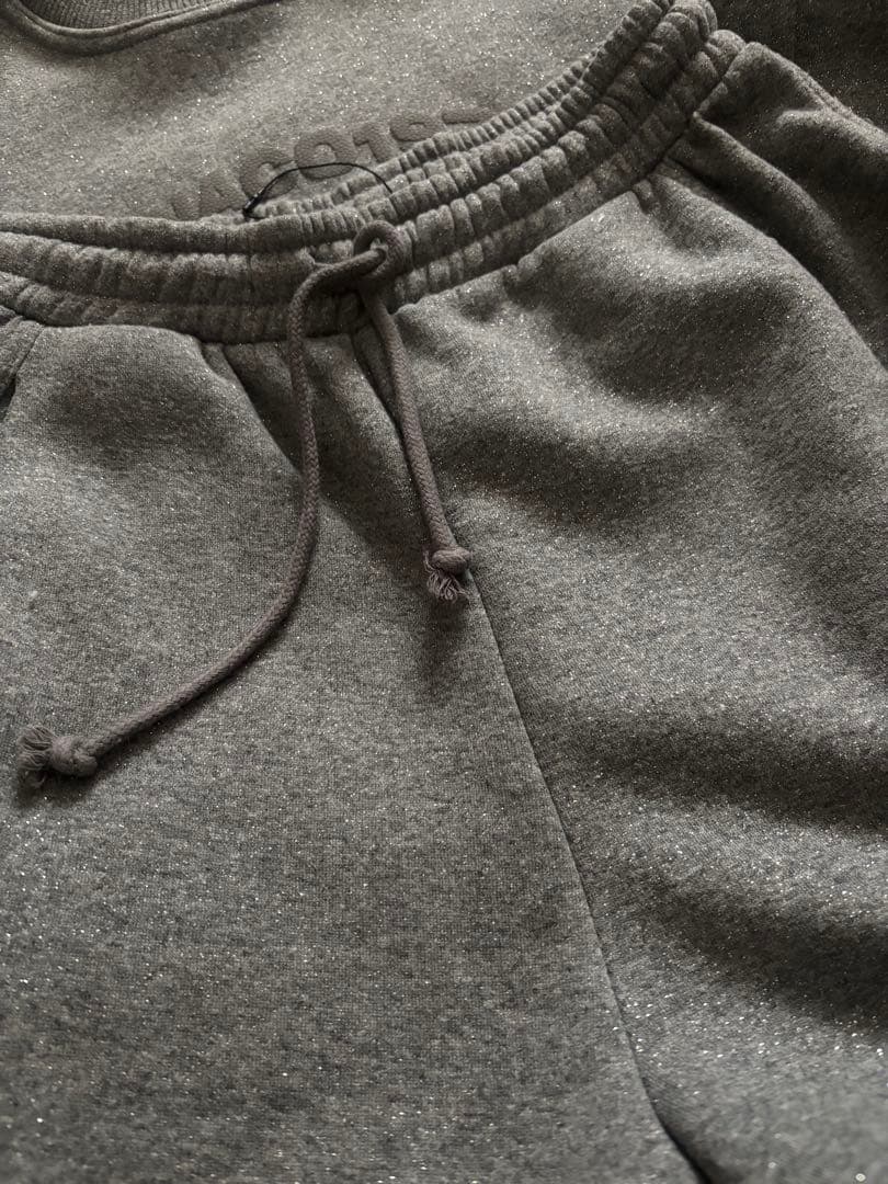 ZARA グリッターテキストスウェットシャツ　パンツ上下　セットアップ