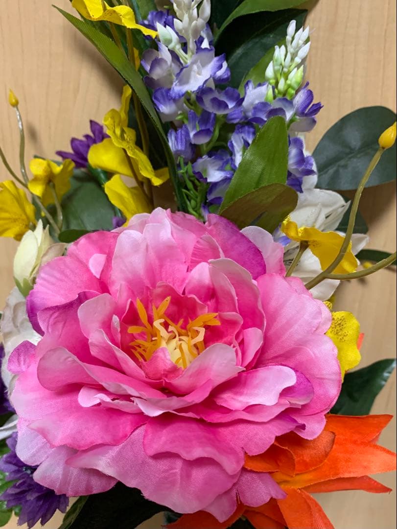 B 127z 仏花アレンジ一対　お墓花　お供え花　造花