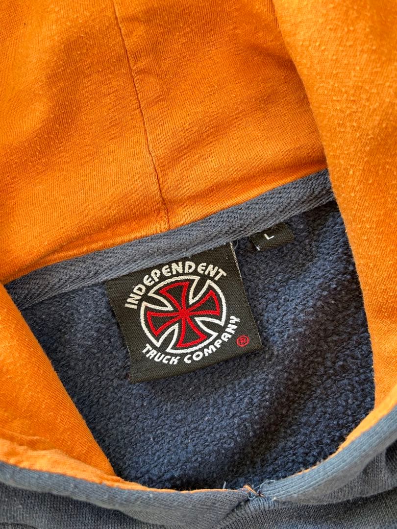00s Independent パーカー バイカラー フーディー ネイビー L