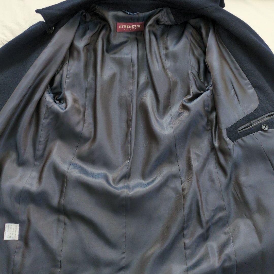 STRENESSE ストラネス カシミヤ100％ ロングコート ネイビー 美品