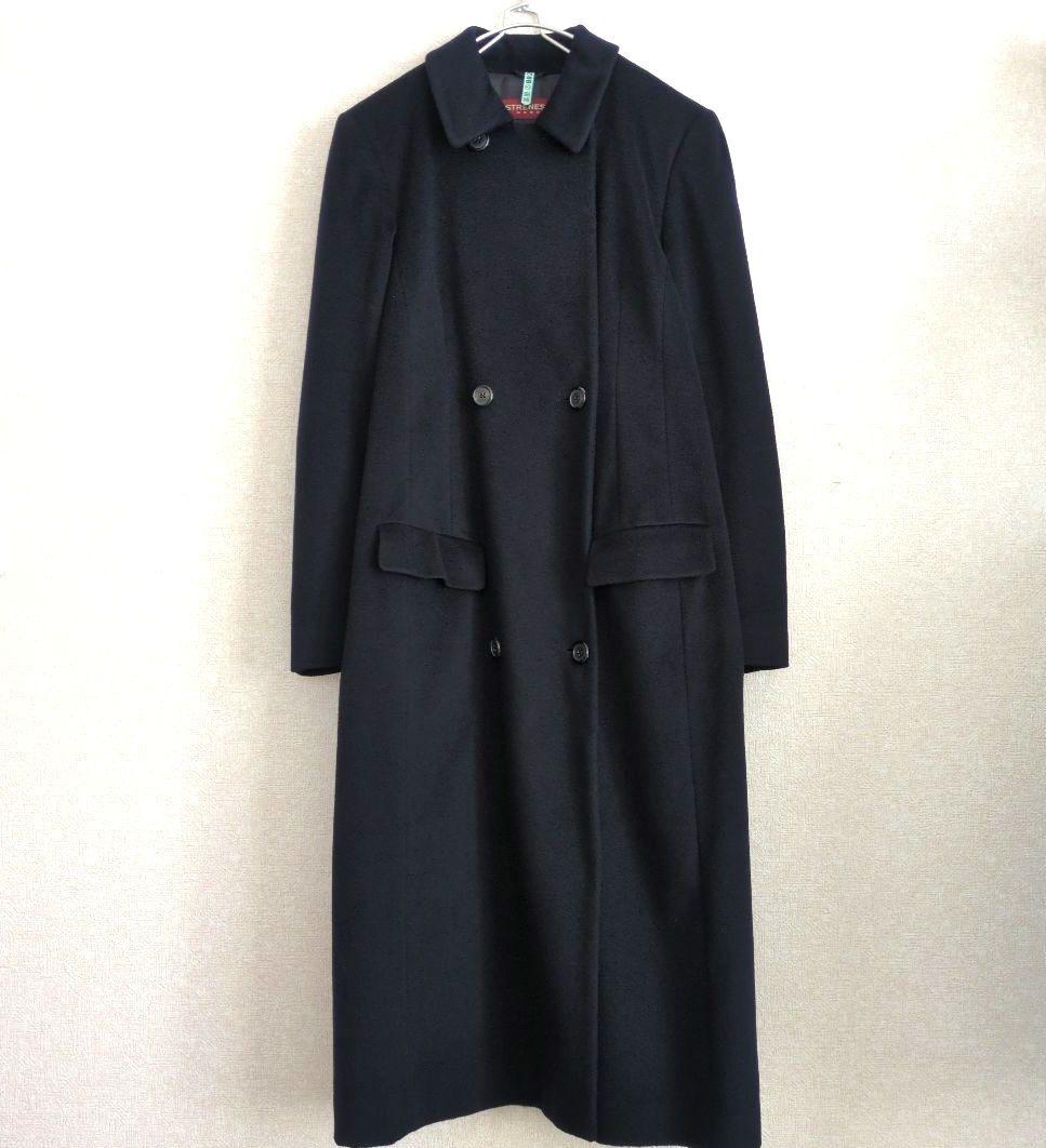STRENESSE ストラネス カシミヤ100％ ロングコート ネイビー 美品