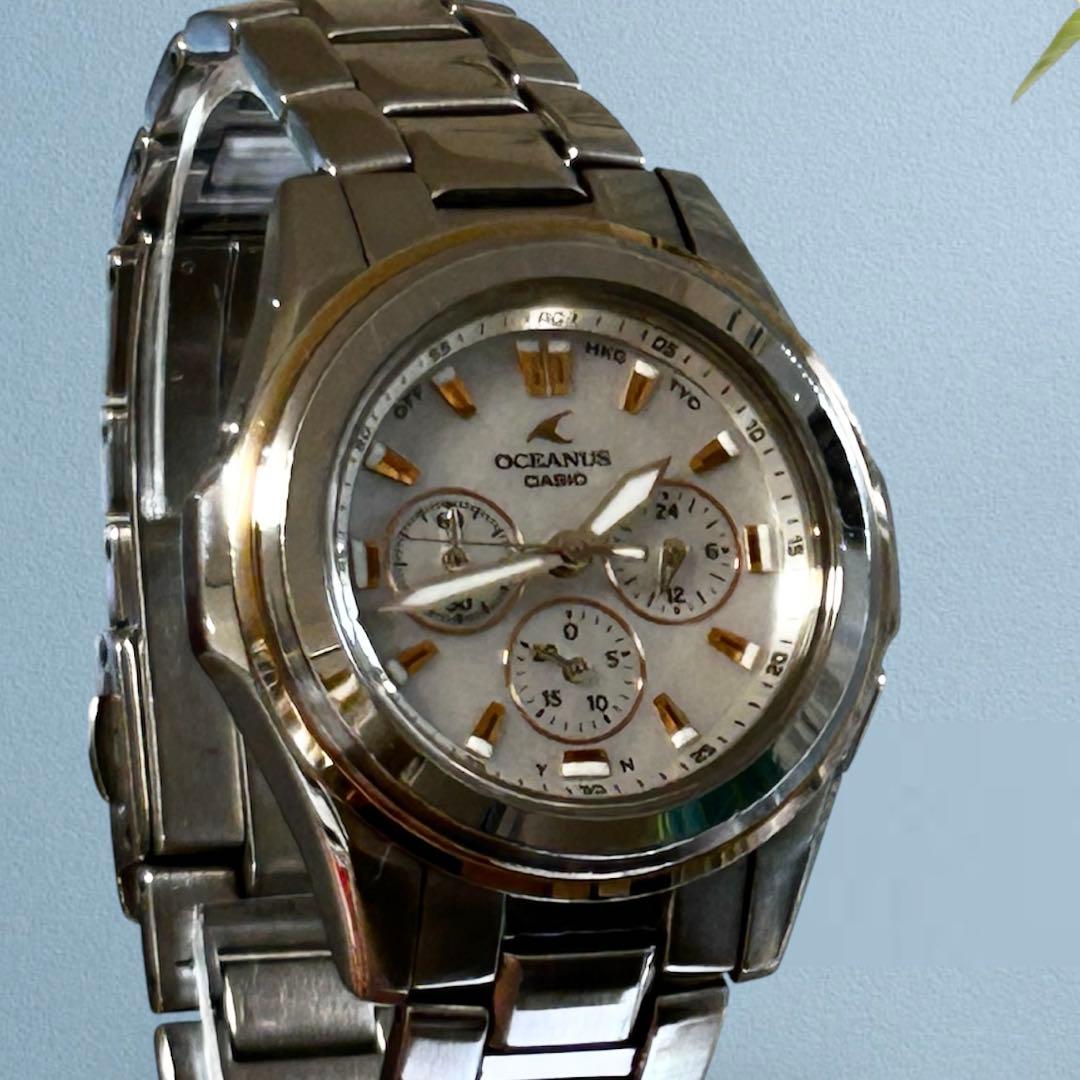 【稼働/完品】CASIO オシアナス OCW-60DJ-7AJF シェル文字盤