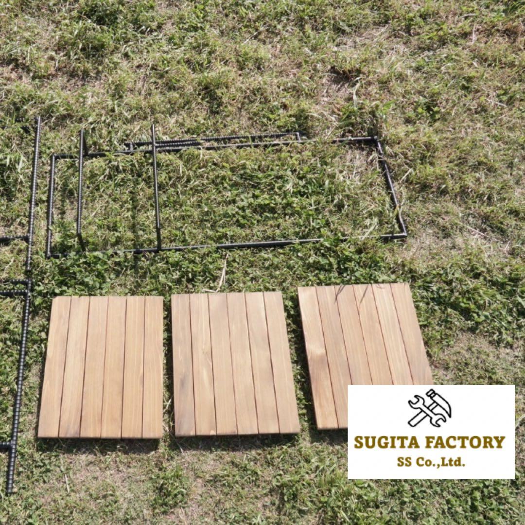 に*ー様 檜無垢材　細板　タフまる対応アイアンテーブル　キャンプテーブル　ローテ