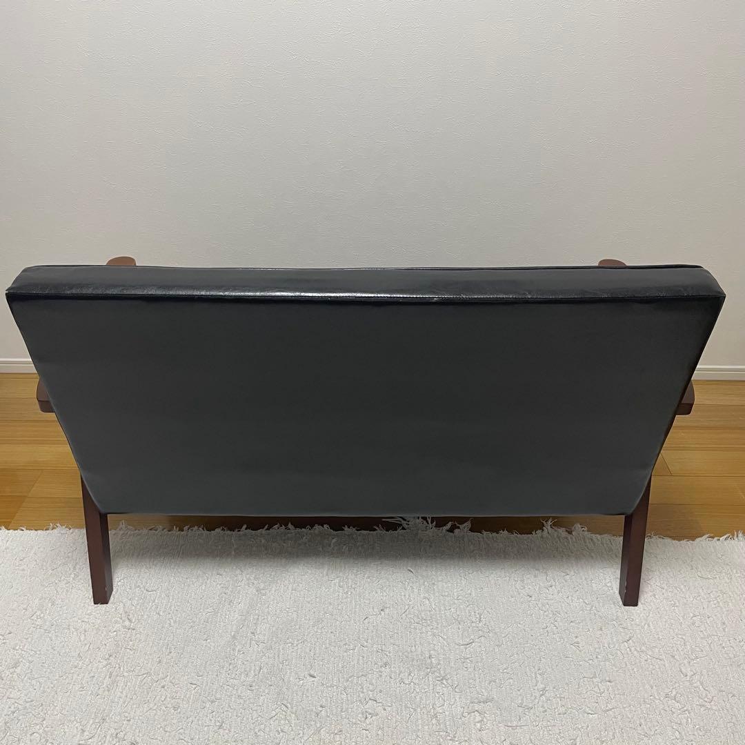 送料無料【合成皮革 2人掛けソファー】肘掛け付き