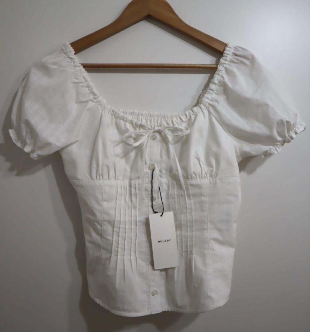MOUSSY PIN TUCK FIT ブラウス ホワイト
