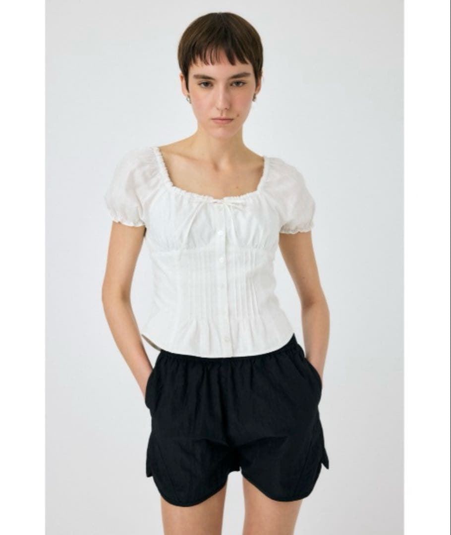 MOUSSY PIN TUCK FIT ブラウス ホワイト