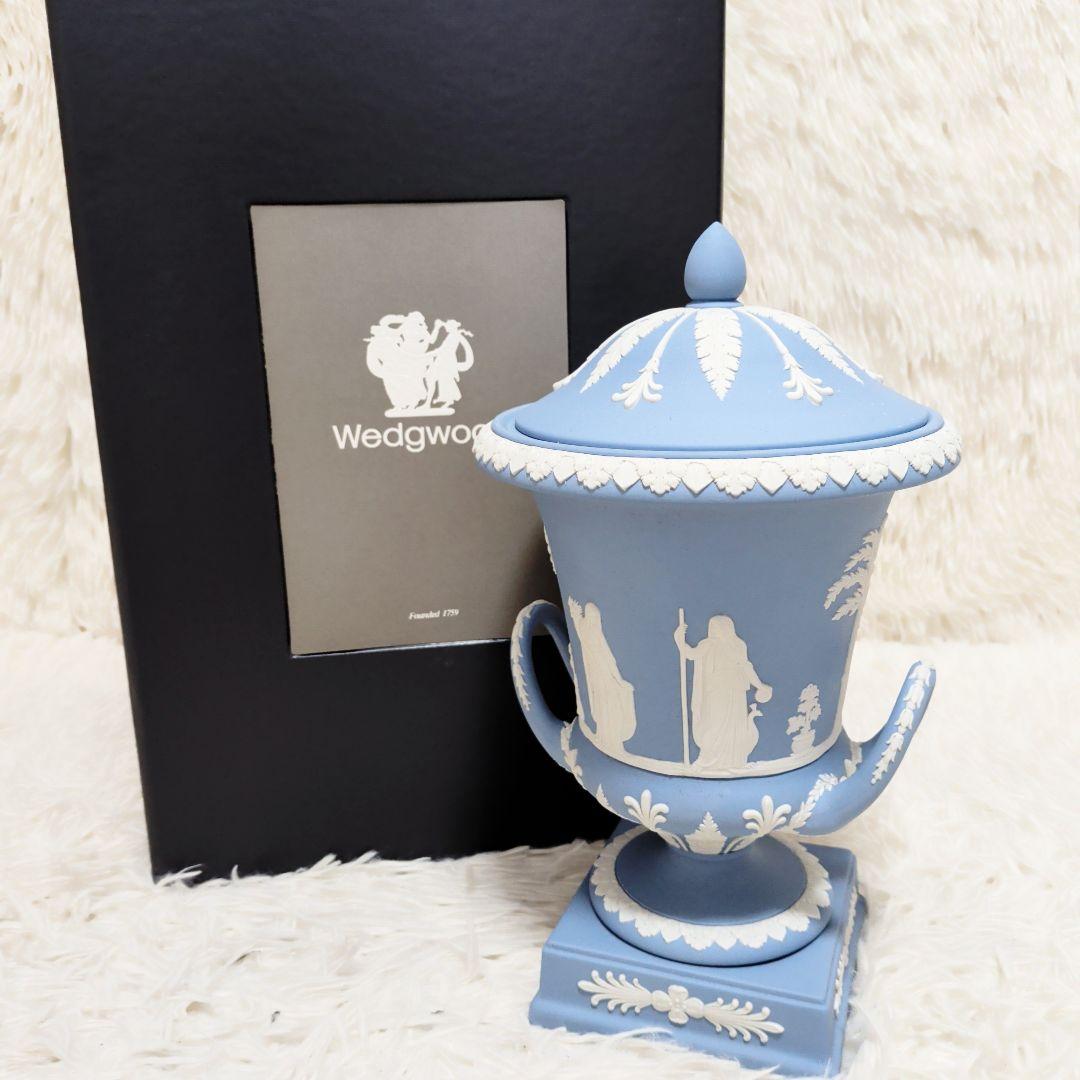 【希少】 【美品】ウェッジウッド ジャスパー 飾り壺 フラワーベース 花瓶