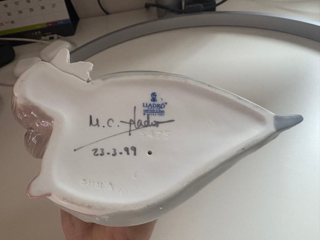 Lladro リヤドロ少女と犬 サイン入り