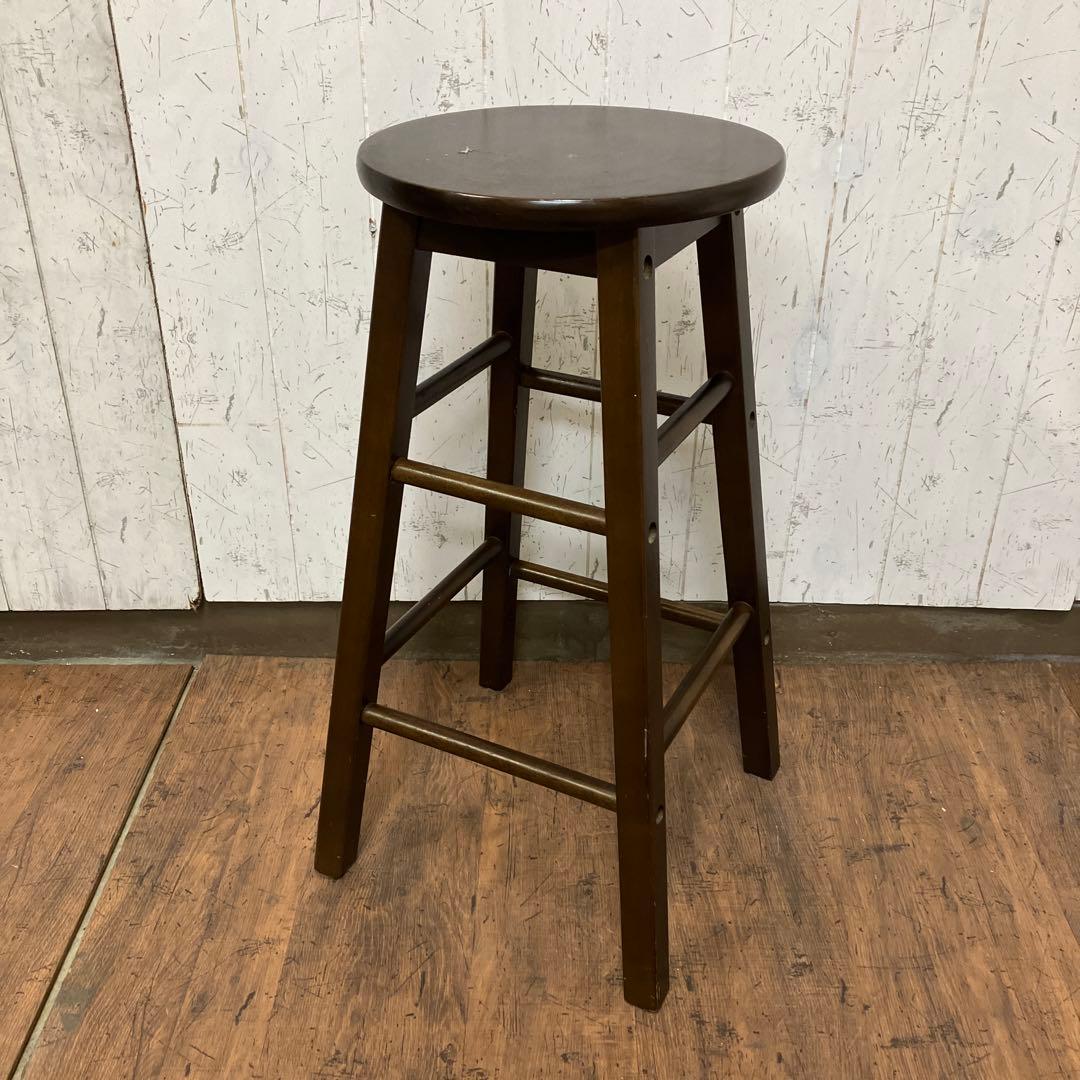 A-2 ② 昭和レトロ 木製 バースツール ハイチェア スツール 椅子 丸椅子
