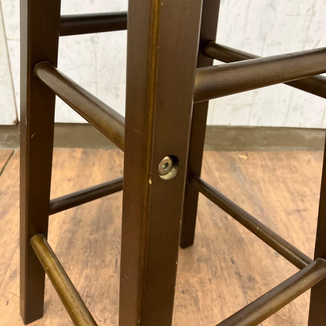 A-2 ② 昭和レトロ 木製 バースツール ハイチェア スツール 椅子 丸椅子