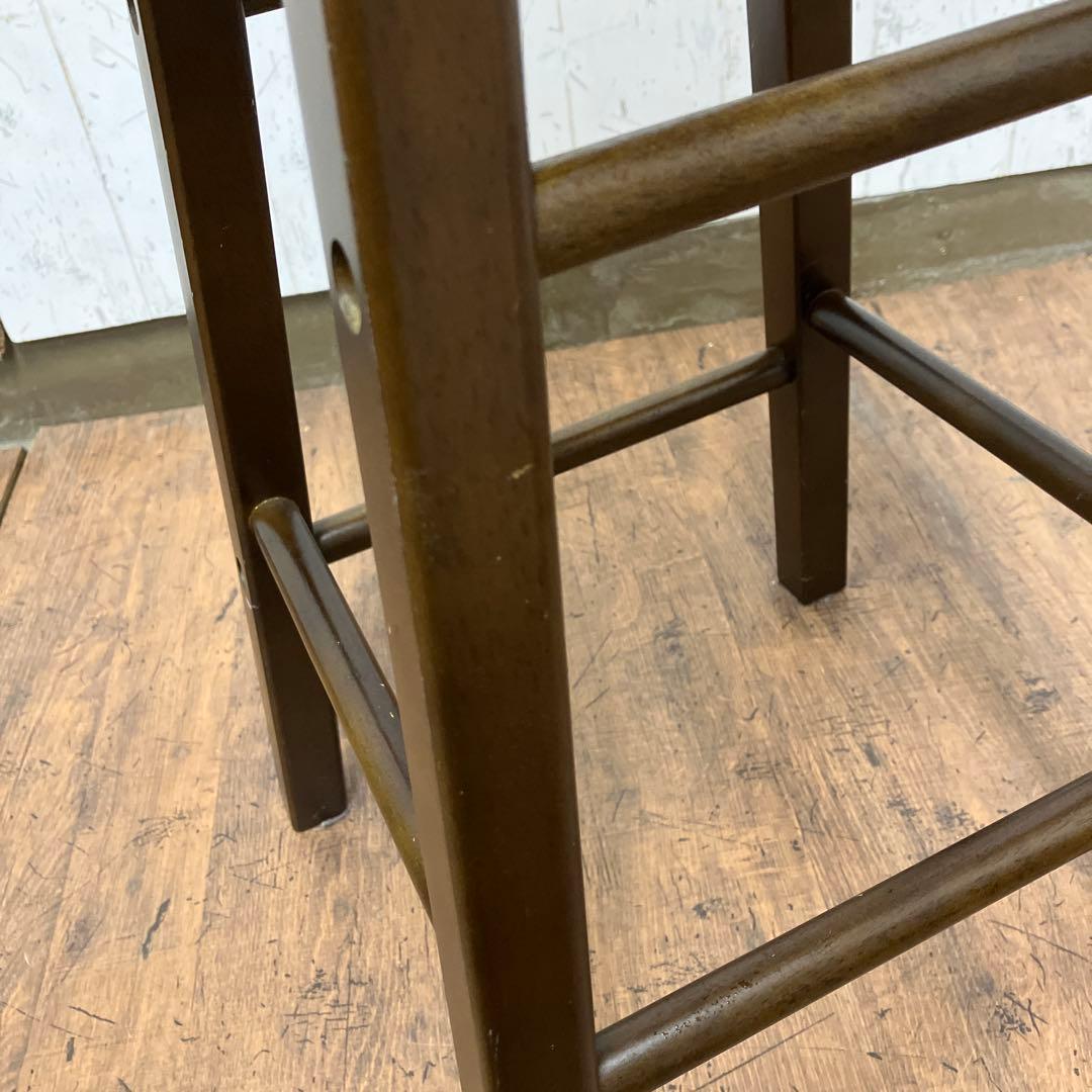 A-2 ② 昭和レトロ 木製 バースツール ハイチェア スツール 椅子 丸椅子