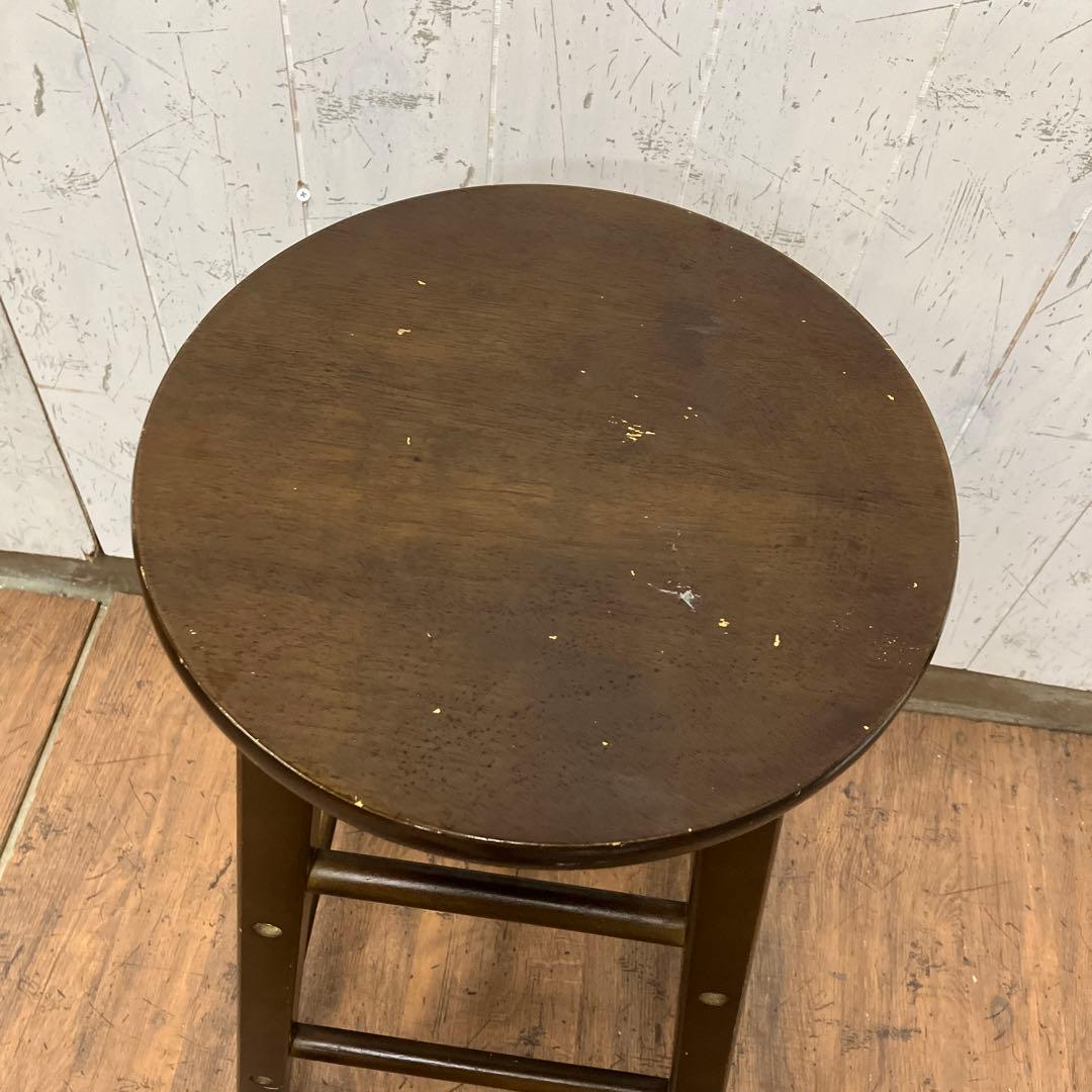 A-2 ② 昭和レトロ 木製 バースツール ハイチェア スツール 椅子 丸椅子