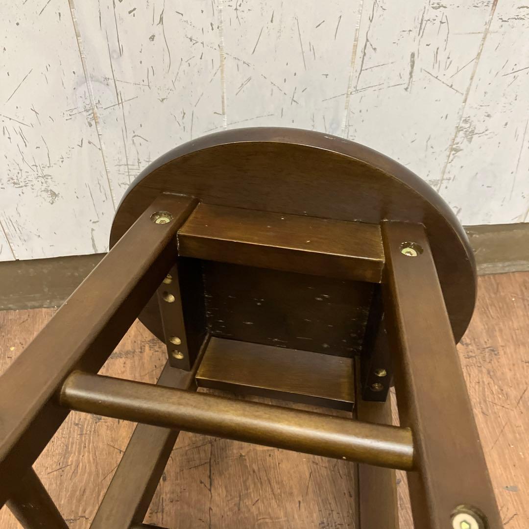 A-2 ② 昭和レトロ 木製 バースツール ハイチェア スツール 椅子 丸椅子