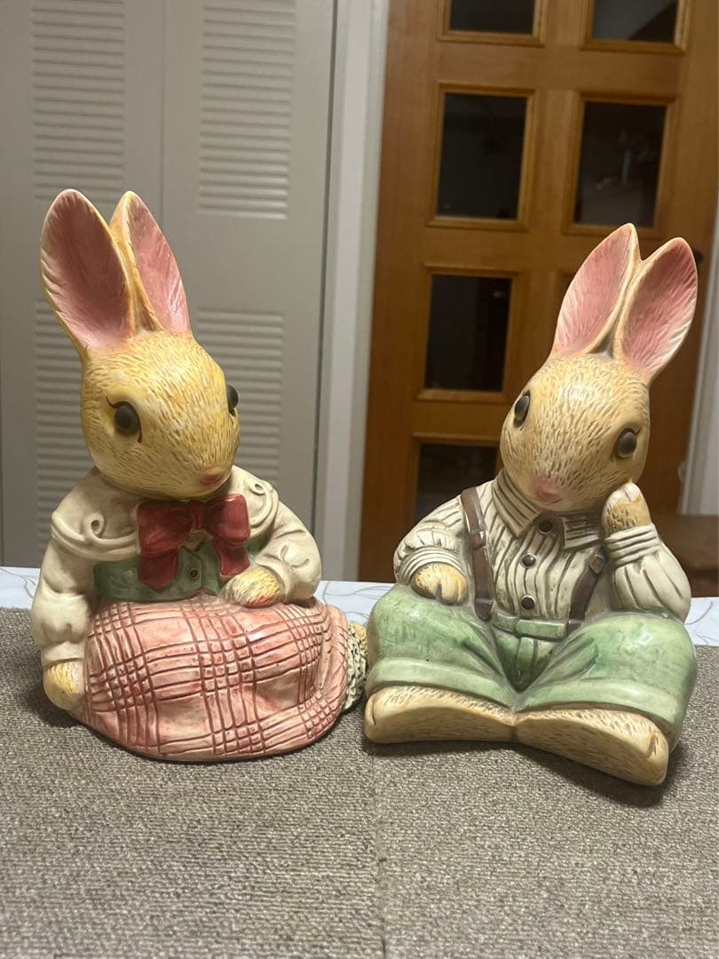 陶器製ピーター・ラビット　うさぎ　フィギュア2点セット