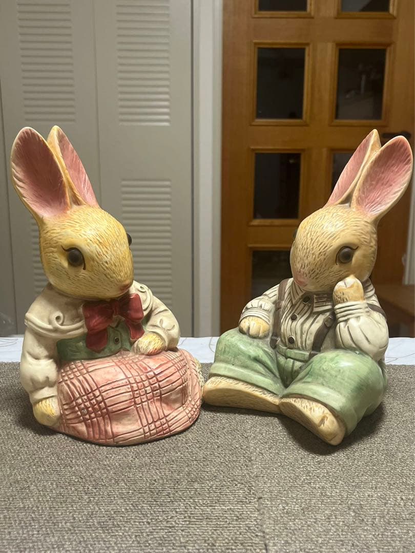 陶器製ピーター・ラビット　うさぎ　フィギュア2点セット
