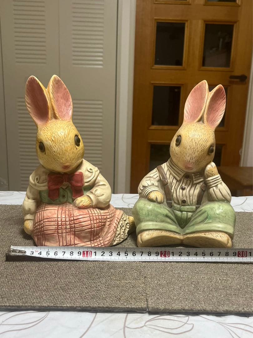 陶器製ピーター・ラビット　うさぎ　フィギュア2点セット