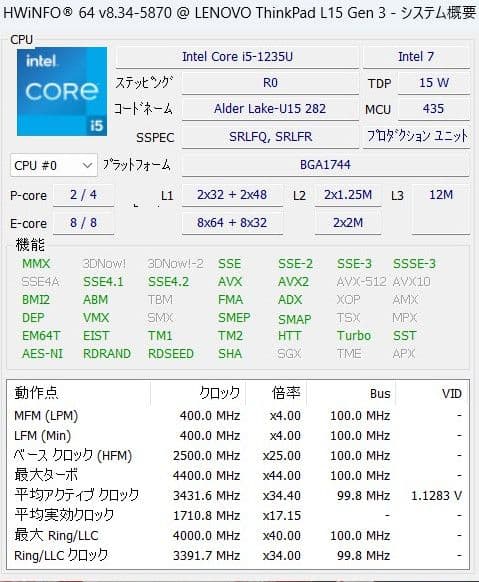 Windowsノート本体 A002 Lenovo ThinkPad Win11 office2021