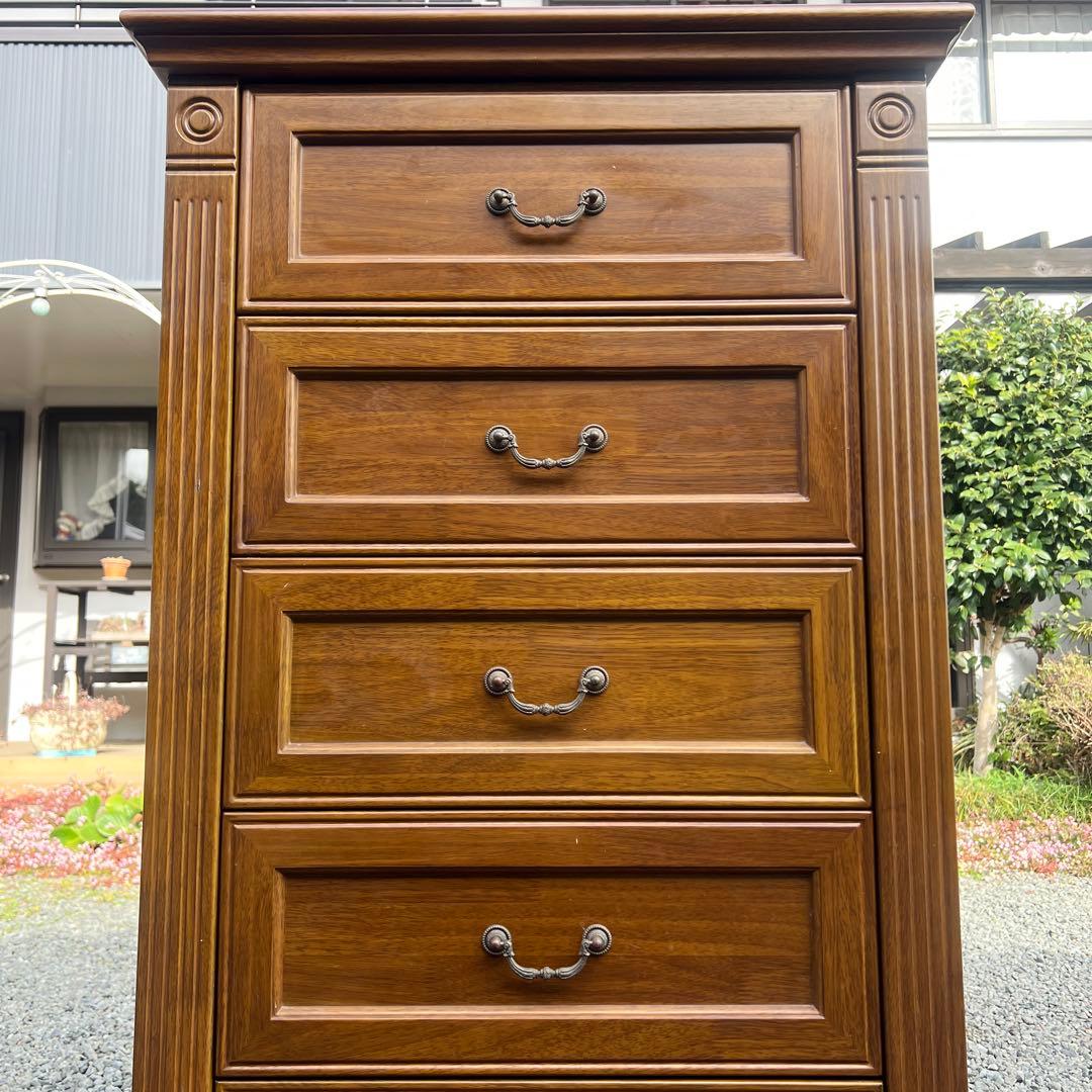 アンティーク調 木製チェスト 5段引き出し 収納家具 アメリカ 英国クラシック