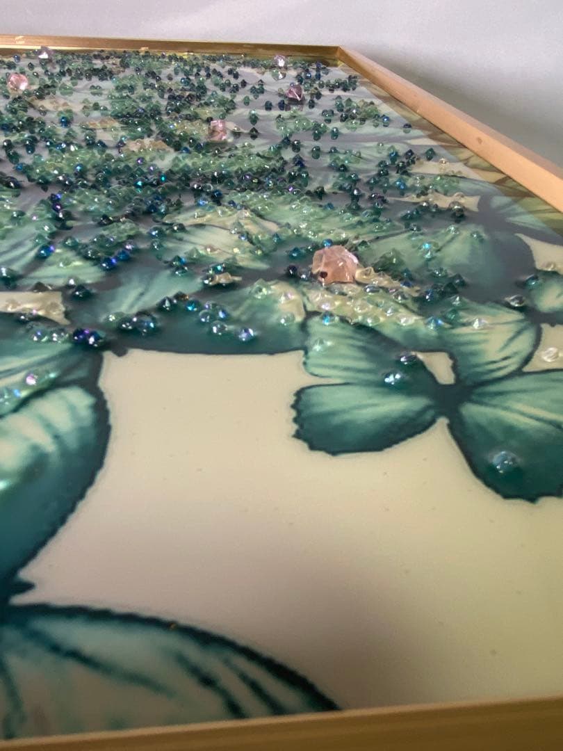 1842❣️ アートフレーム バタフライ 絵画 クリスタルピクチャー  2点セット