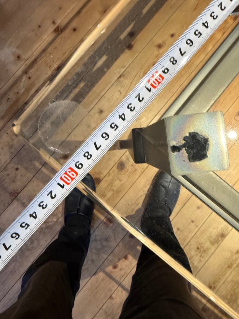 サァラ麻布　ダイニング　ガラステーブル　セット椅子2脚付き