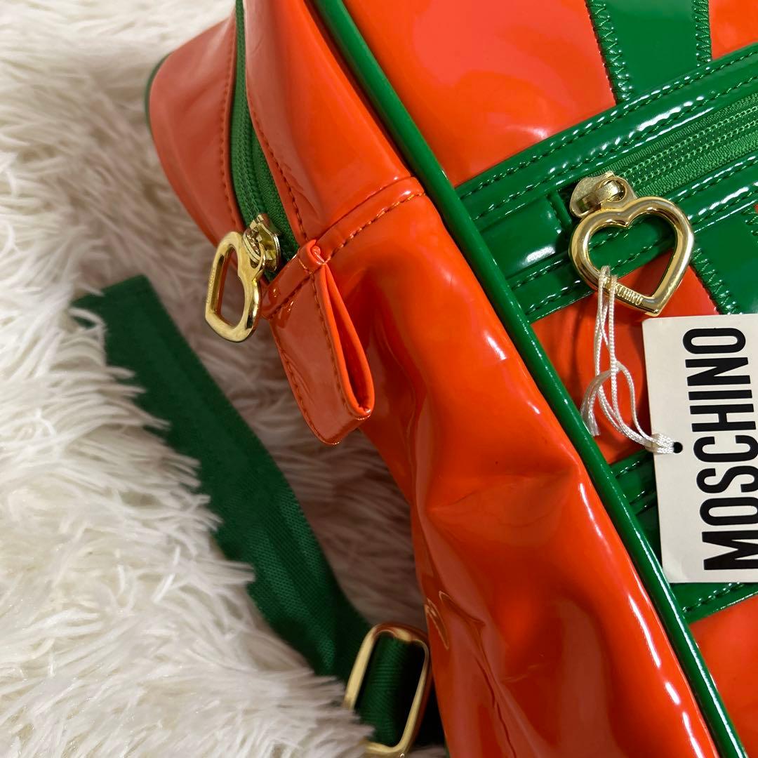 希少　新品　90's MOSCHINO 2way エナメルボストンバック　日本製