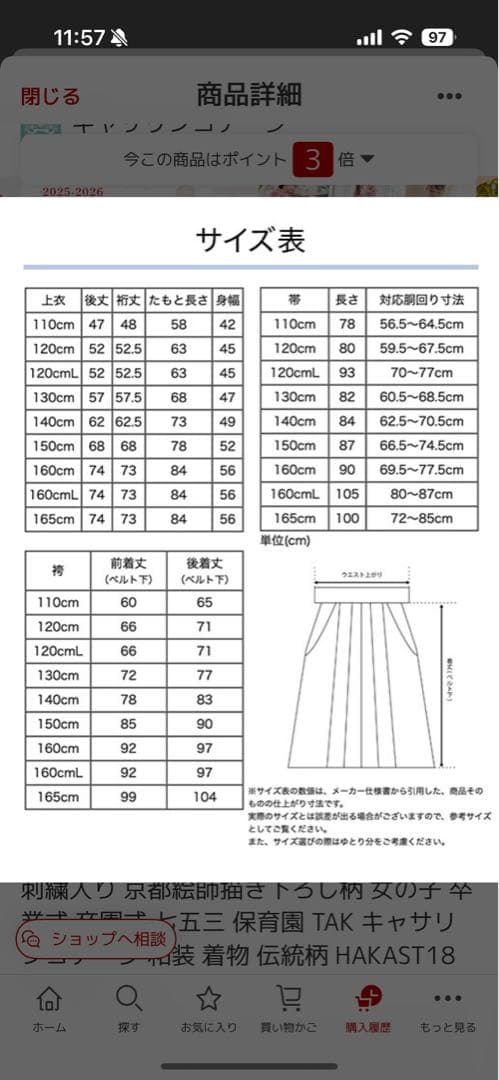キャサリンコテージ　簡単袴セット★肌襦袢付き