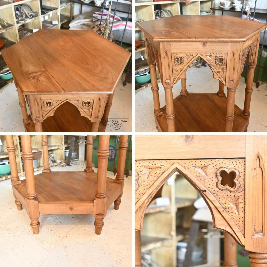 IFU-412 英国アンティーク コーヒーテーブル 花台 教会 スモールテーブル