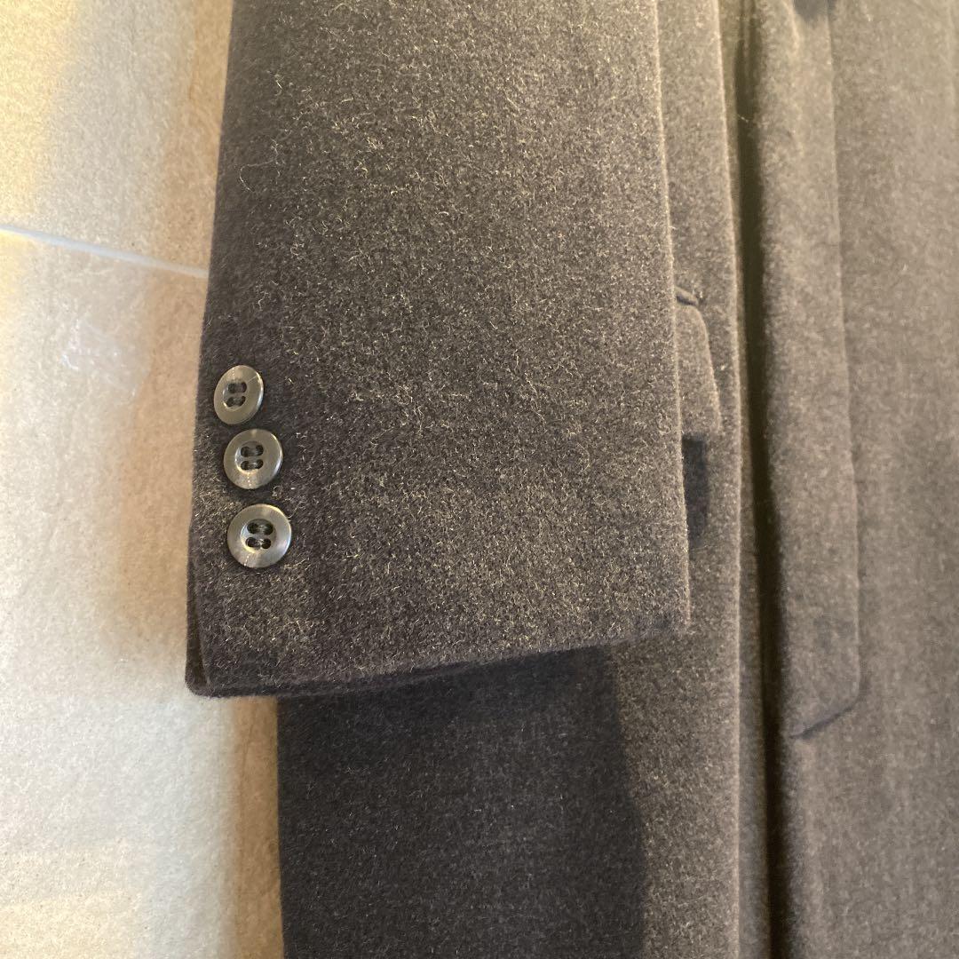 【まさと】アンゴラ混　チェスターコート ロングコート　チャコールグレー