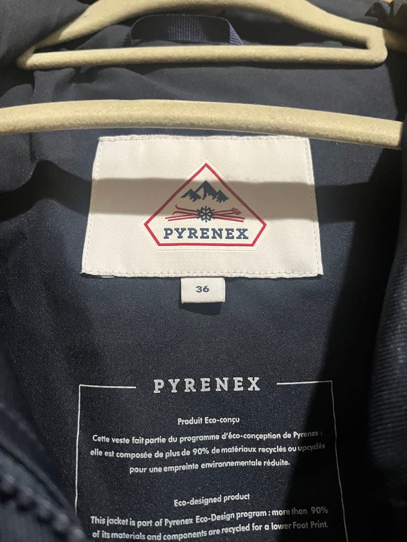 PYRENEX ネイビー フェニックスダウンジャケット 36 ロングダウン
