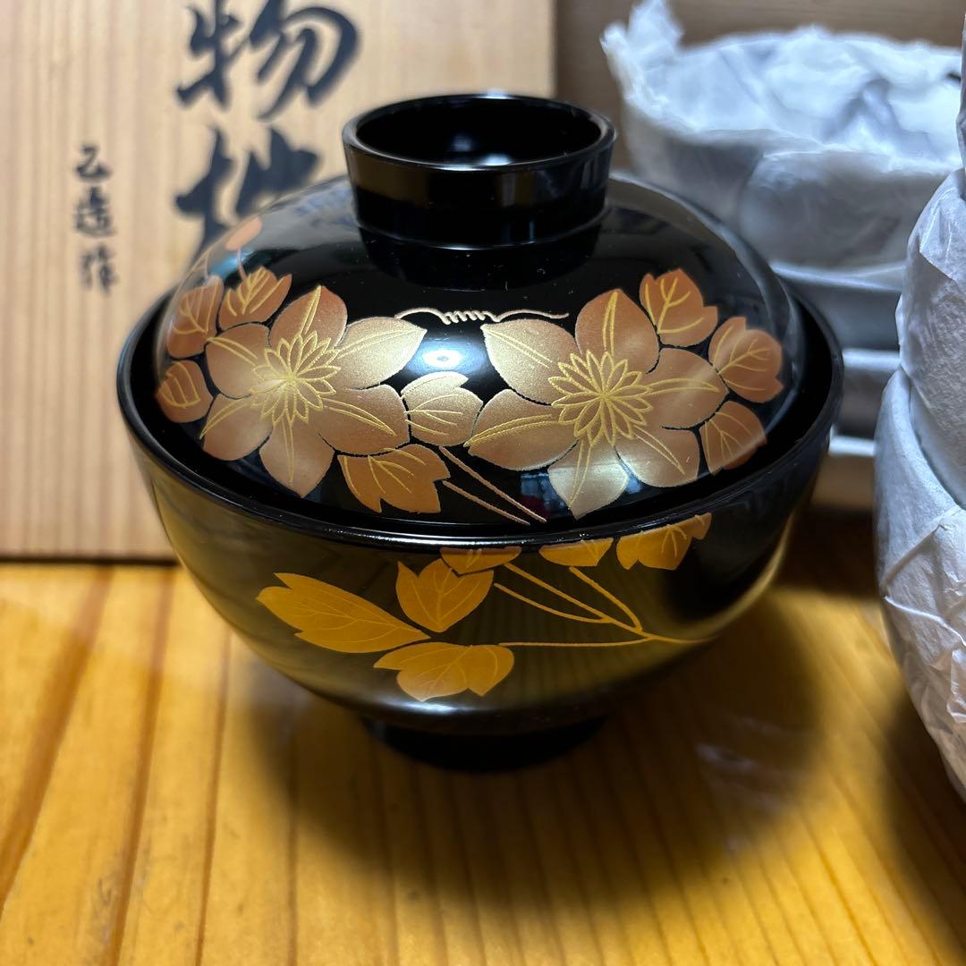 本漆仕上 お吸い物椀5客セット乙造作