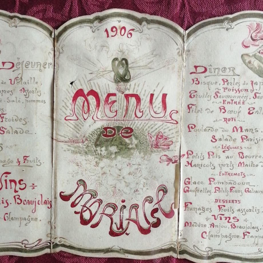 アンティーク　メニュー　MARIAGE