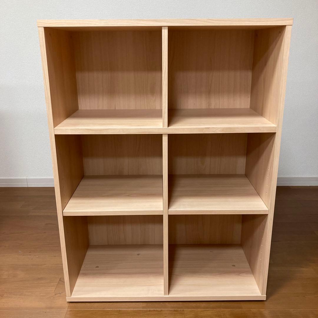 2列3段カラーボックス　シェルフ　木製ラック