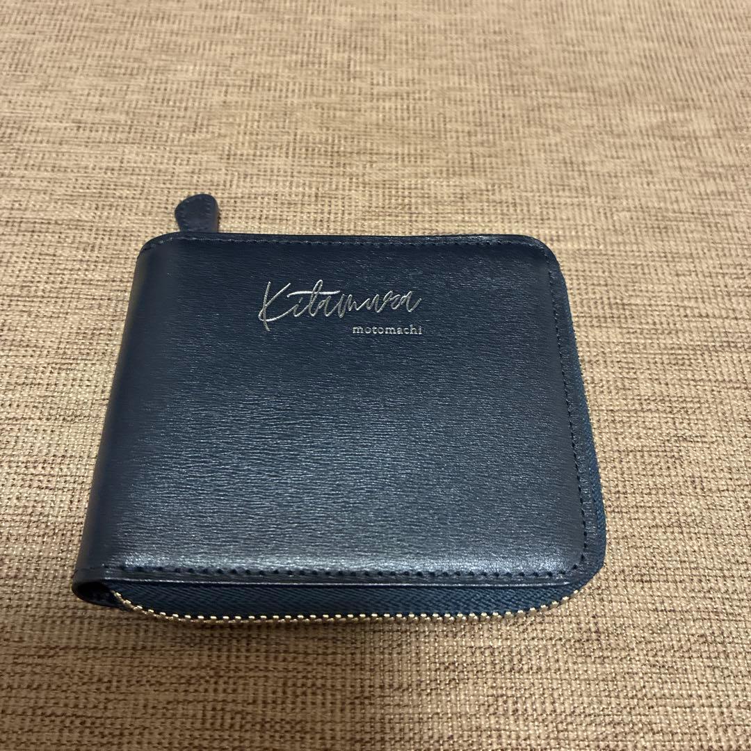 新品　kitamura キタムラ 二つ折り財布　ネイビー紺