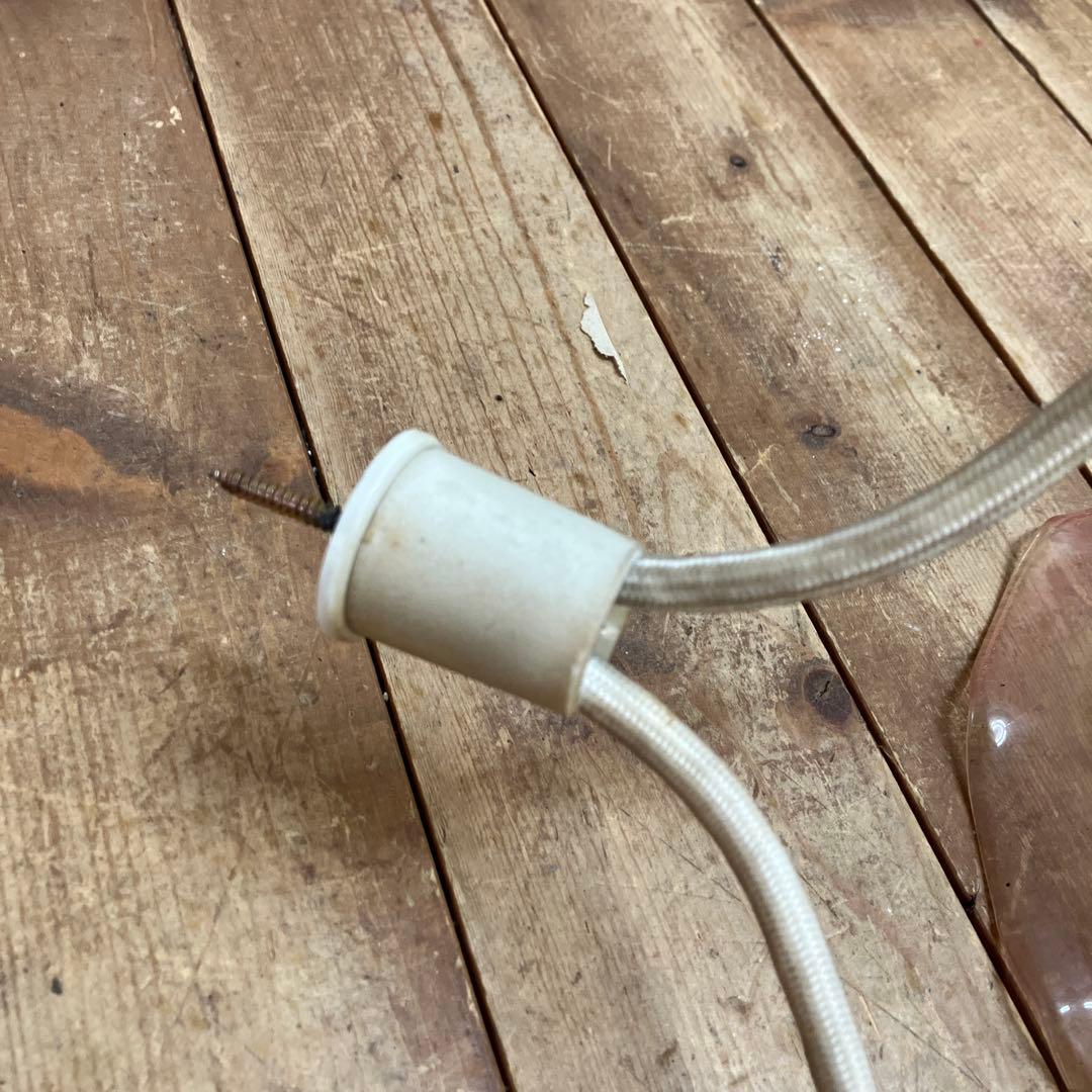 D-2 ② 昭和レトロ フリル型 ガラスシェード ペンダントライト シーリング