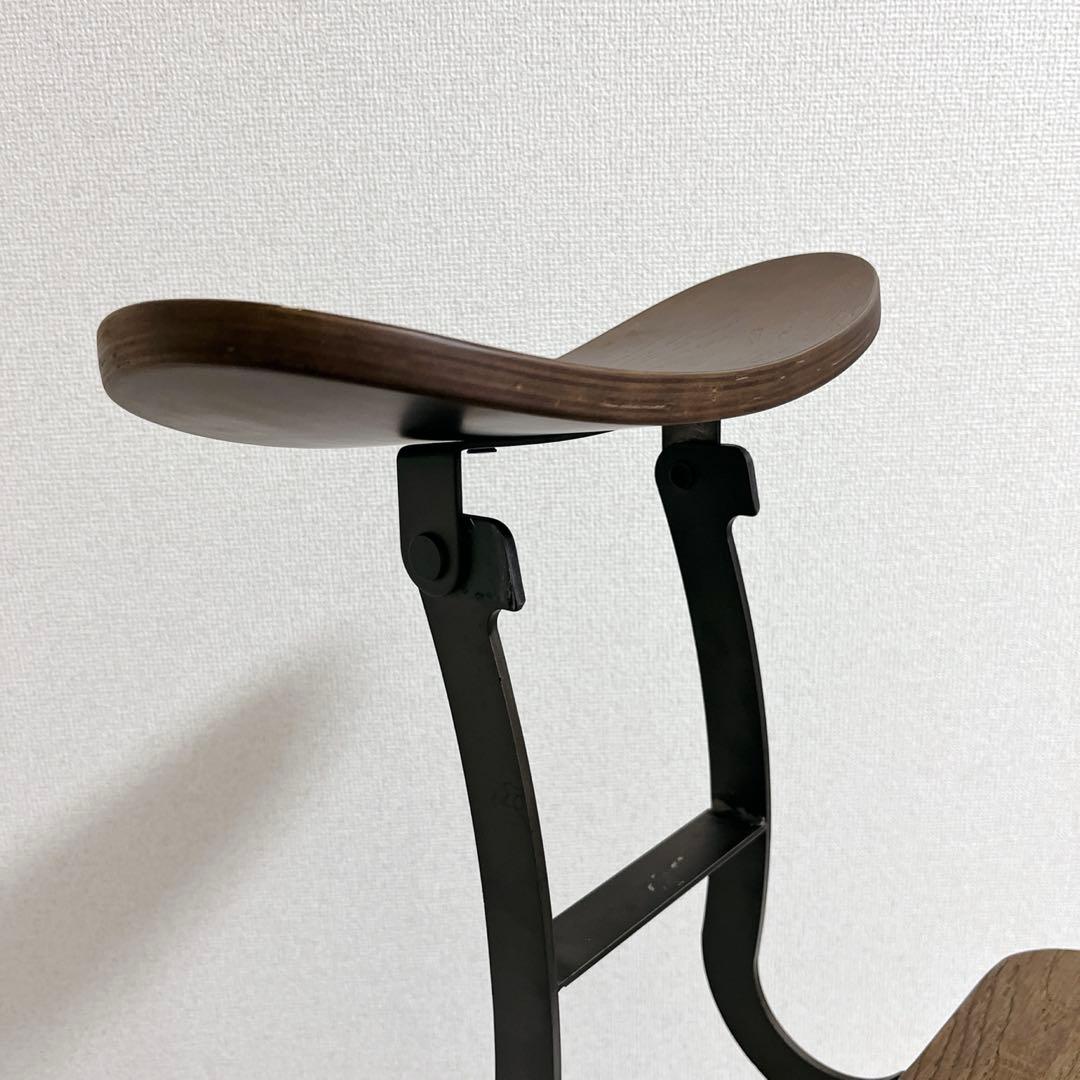 美品✨インダストリアルカウンターチェア　高さ調節可　アンティーク回転椅子　工業系