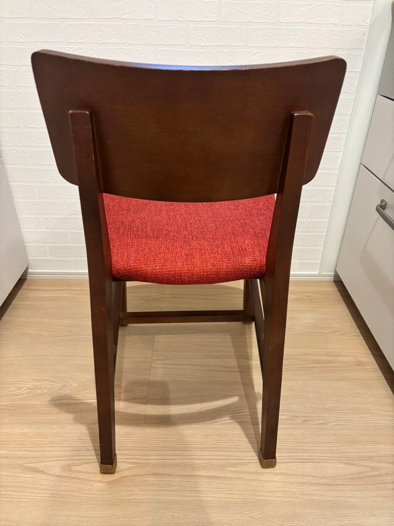 テーブルもあり★フランフラン コムン チェア ファブリック レッド ブラウン