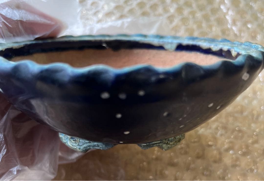 林沐雨　小品　盆栽鉢　レトロ　　(A7)