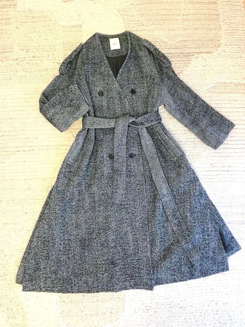 ebure ダブルブレスト ロングコート 38　<取り下げ前の最終値下げ>