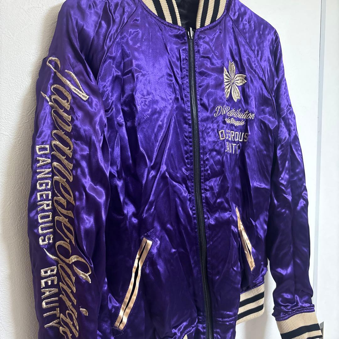 抜刀娘　レーヨンリバーシブル　刺繍スカジャン