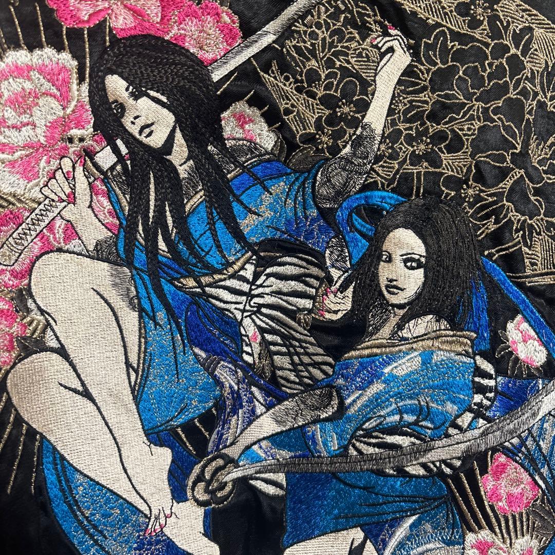 抜刀娘　レーヨンリバーシブル　刺繍スカジャン