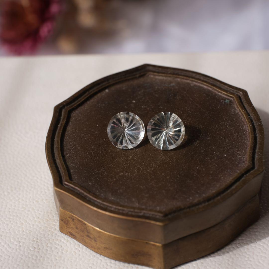 maumaumau14kgfピンクアメジストコンケーブカットピアス