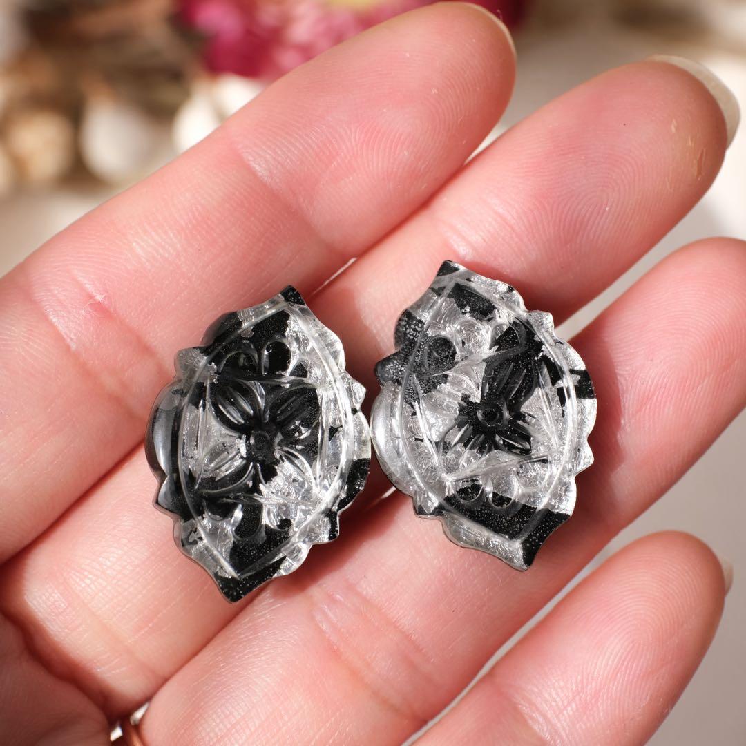 maumaumau14kgfピンクアメジストコンケーブカットピアス